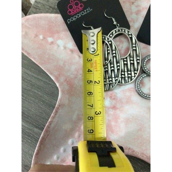 NWT 2PR Bundle Earrings Paparazzi Silver Earrings Dangle Bohemian Girl - Picture 4 of 11